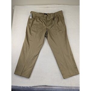 Dockers Mens Signature Khaki Classic Fit Pleated Pants Tan 46x32 408490003 NWT